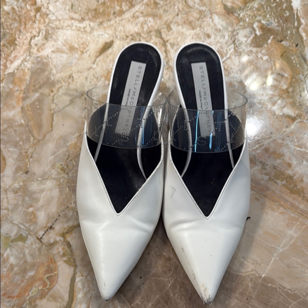 Stella McCartney White Mules with Pointed Toe